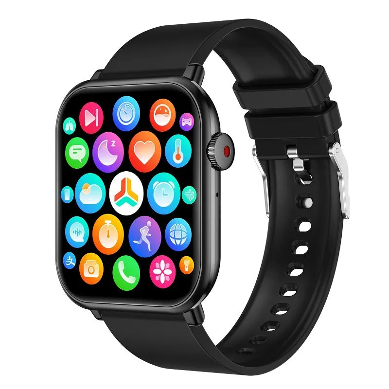 New QX9 Smart Watch For Men Women 1.96 Inch Screen Bluetooth Call Heart Rate Blood Oxygen Temperature Monitoring Voice Assistant