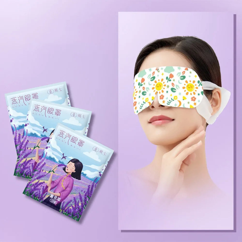 10PCS/Pack Self-Heating Steam Eye Mask Relieve Eye Fatigue Alleviate Dryness Hot Compress Eye Patch No Fragrance Chamomile