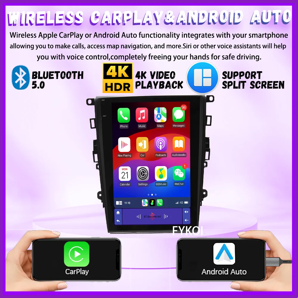 12.1" Android 15 For Ford Mondeo Fusion 2012-2018 Video Player Car Intelligent Systems Carplay Screen GPS Navigation Head Unit