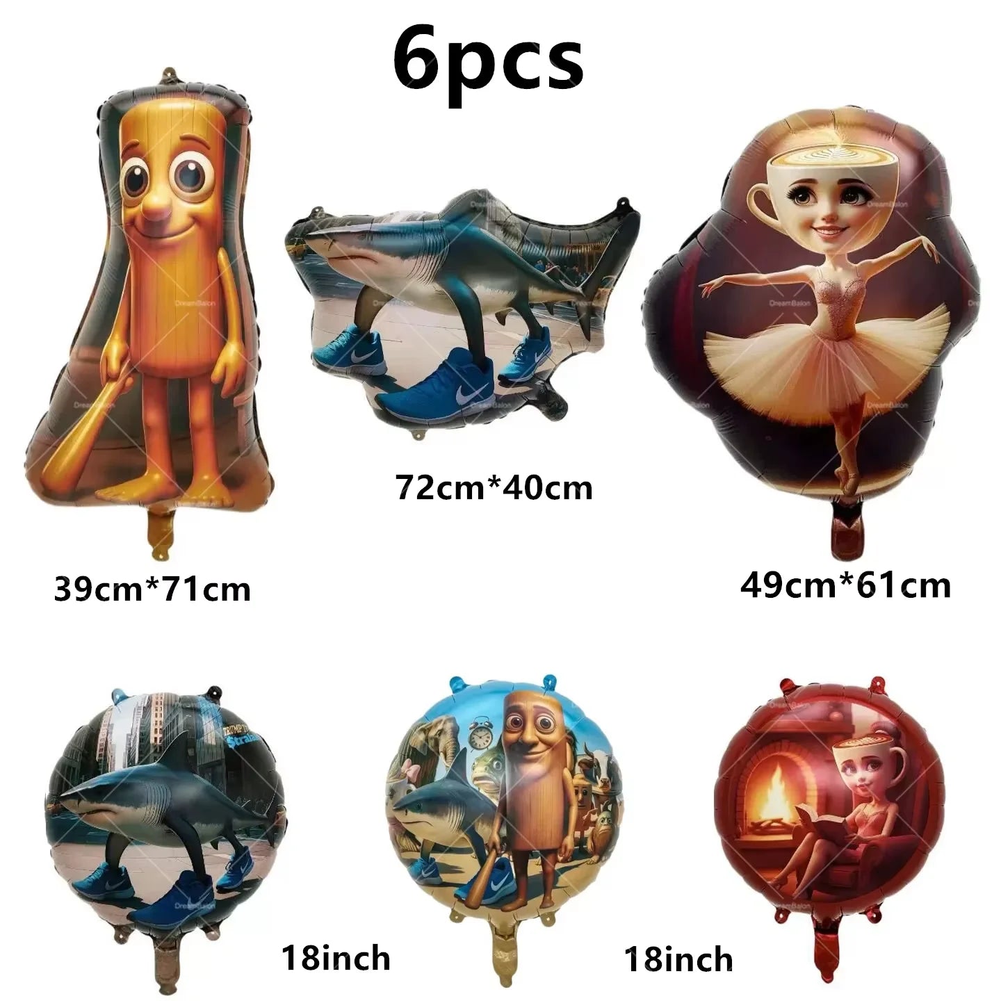 Italian Brainrot Birthday Party Decoration Tung Tung Sahur Tralalelo Tralala Balloon Sticker Cup Plate for Party Favor Supplies