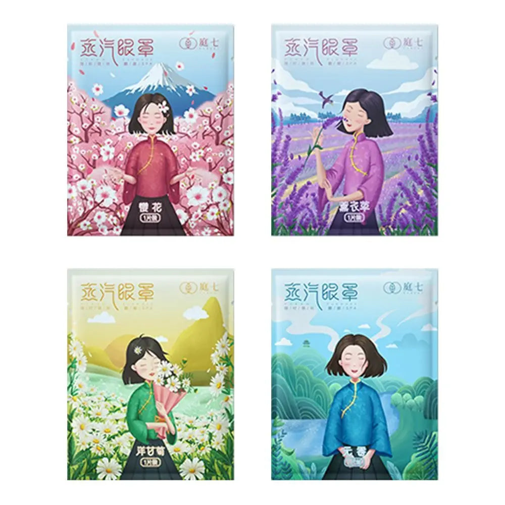 10PCS/Pack Self-Heating Steam Eye Mask Relieve Eye Fatigue Alleviate Dryness Hot Compress Eye Patch No Fragrance Chamomile