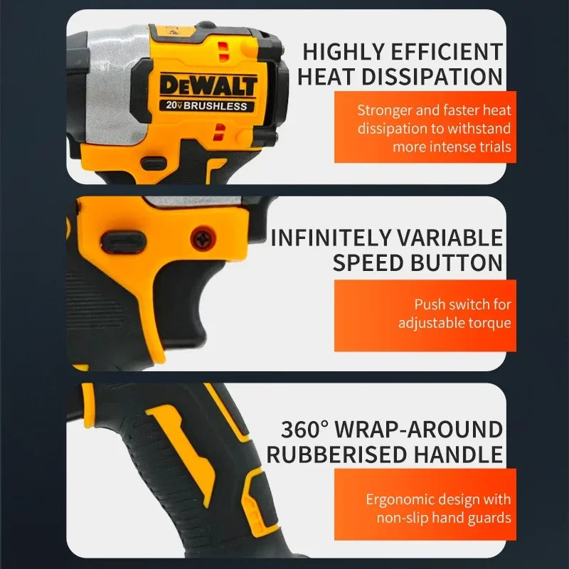 Dewalt DCF922 Brushless Impact Wrench 610N.m Cordless Driver Large Torque Variable Speed Electric Wrench 20V Rechargeable Tools