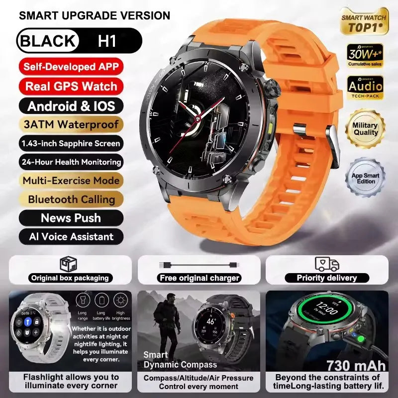 GPS New For HUAWEI Smart Watch DIgital Military Sport Electronic Bluetooth 10 ATM Waterproof Diving Original Bracelet For Xiaomi