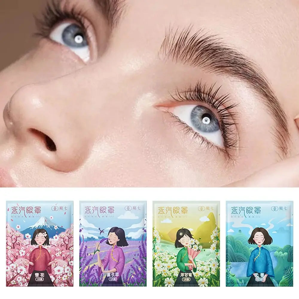10PCS/Pack Self-Heating Steam Eye Mask Relieve Eye Fatigue Alleviate Dryness Hot Compress Eye Patch No Fragrance Chamomile