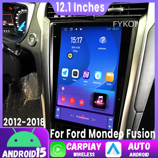 12.1" Android 15 For Ford Mondeo Fusion 2012-2018 Video Player Car Intelligent Systems Carplay Screen GPS Navigation Head Unit