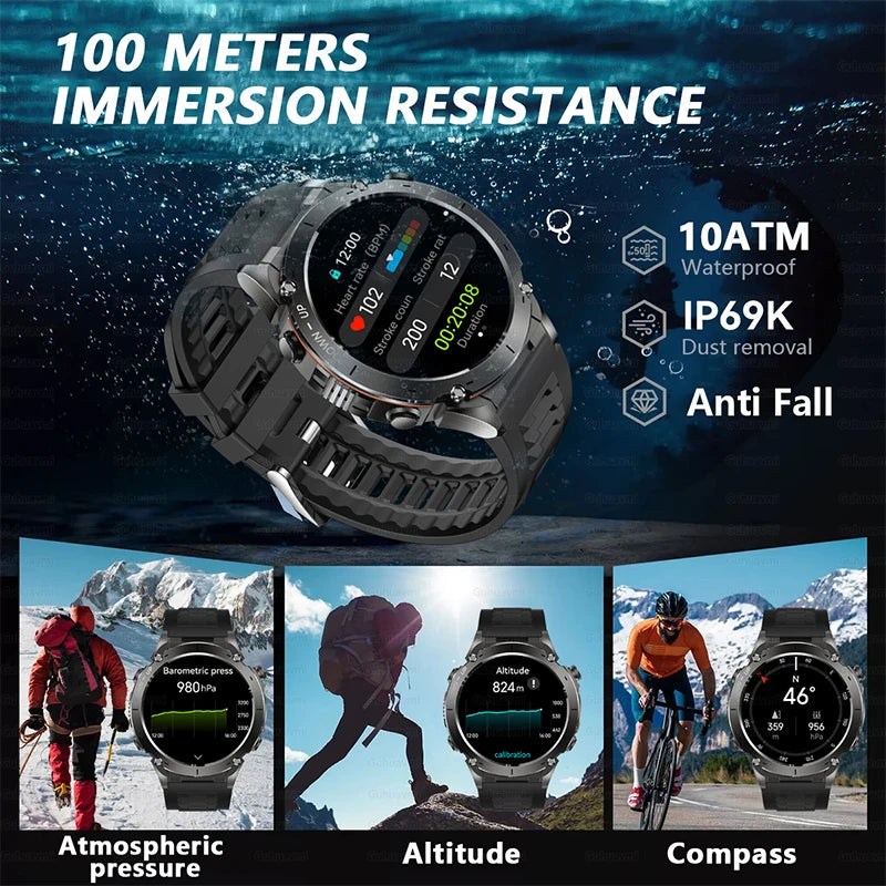 GPS New For HUAWEI Smart Watch DIgital Military Sport Electronic Bluetooth 10 ATM Waterproof Diving Original Bracelet For Xiaomi