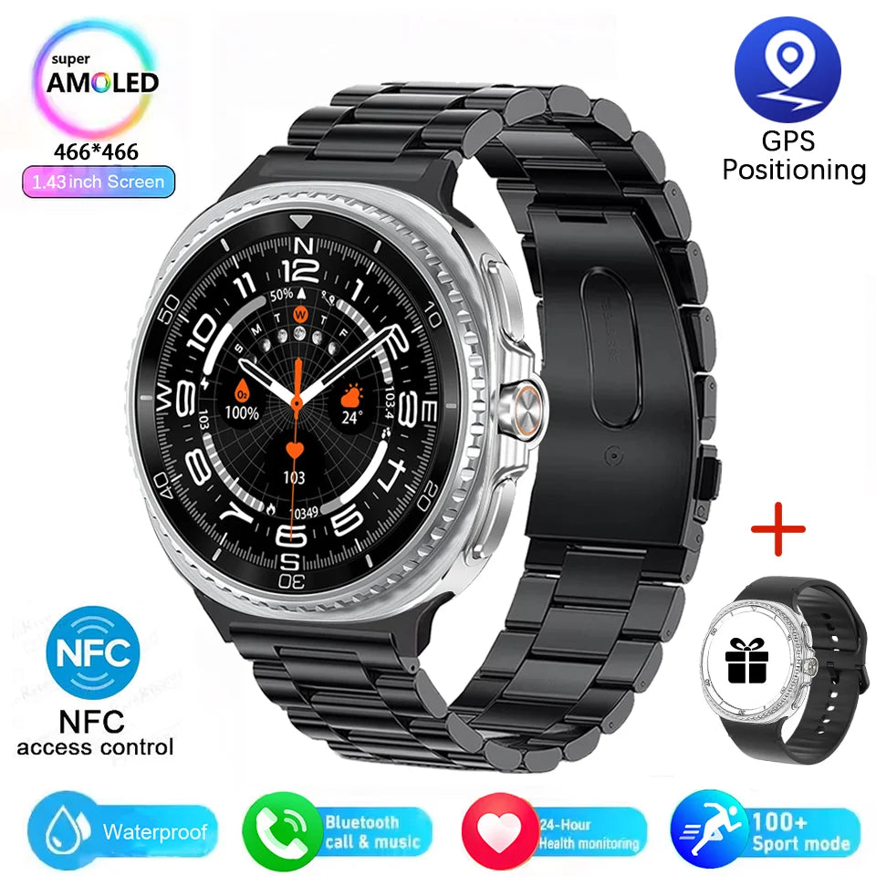 2025 New Watch 8 classic Smart Watch GPS Smart Watch Men Women 1.43" AMOLED Watch Ultra ЗATM Bluetooth Call Sports Smartwatches