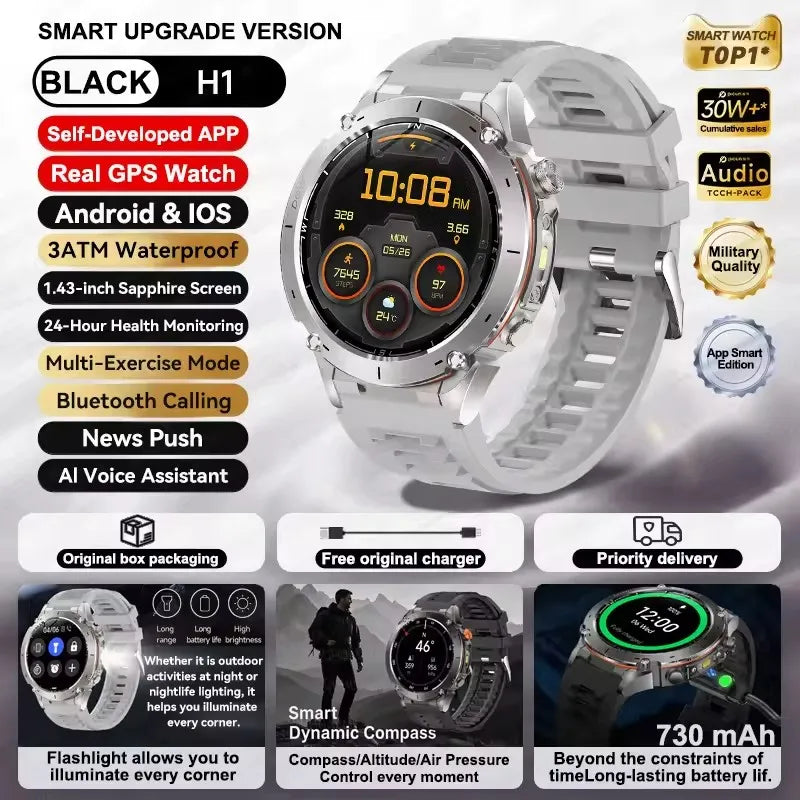 GPS New For HUAWEI Smart Watch DIgital Military Sport Electronic Bluetooth 10 ATM Waterproof Diving Original Bracelet For Xiaomi