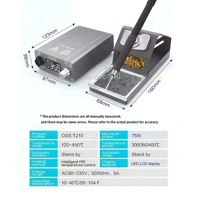 OSS T210 75W Smart Soldering Station Digital Solder Machine for Electronic Mobile Sugon Phone PCB Repair Tools JBC C210 Tip
