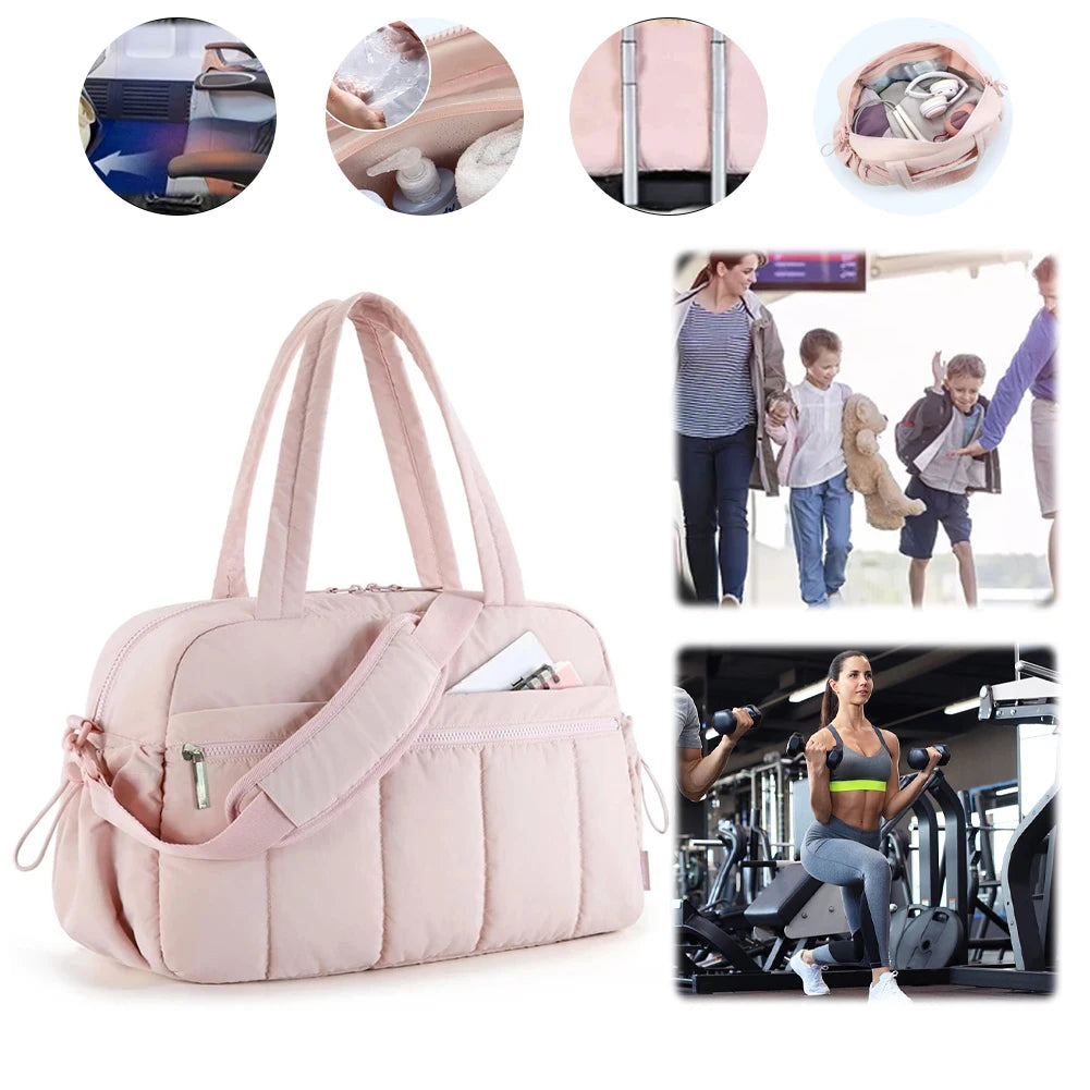 Women Gym Tote Bag Waterproof Carry-On Luggage Bag Large Capacity Airport Cabin Bag Outdoor Travel Hiking Carry Bag