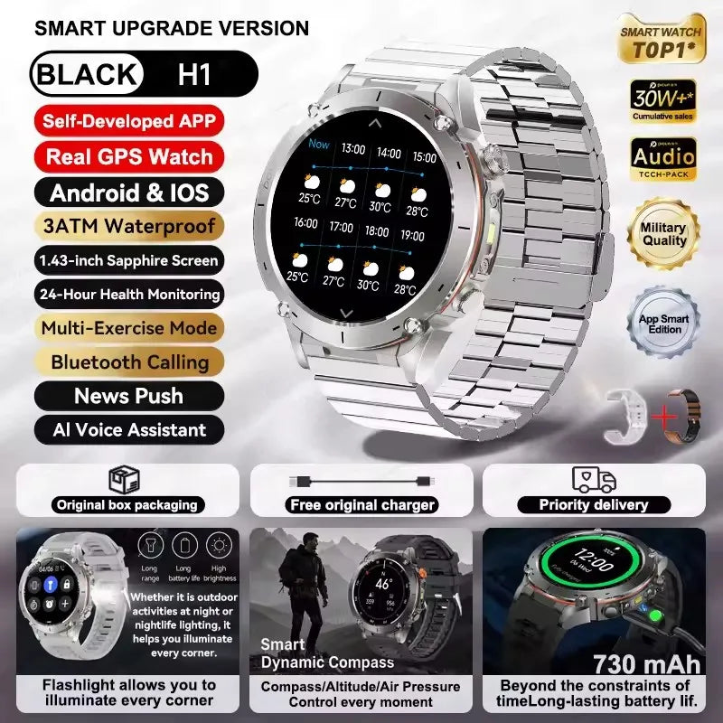 GPS New For HUAWEI Smart Watch DIgital Military Sport Electronic Bluetooth 10 ATM Waterproof Diving Original Bracelet For Xiaomi