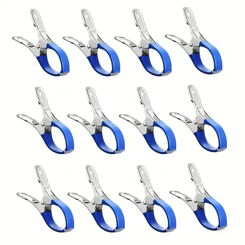 6/12Pcs Pool Cover Clips Stainless Steel Pool Cover Clamps For Above Ground Swimming Pool Wind Guard Clip Black Blue