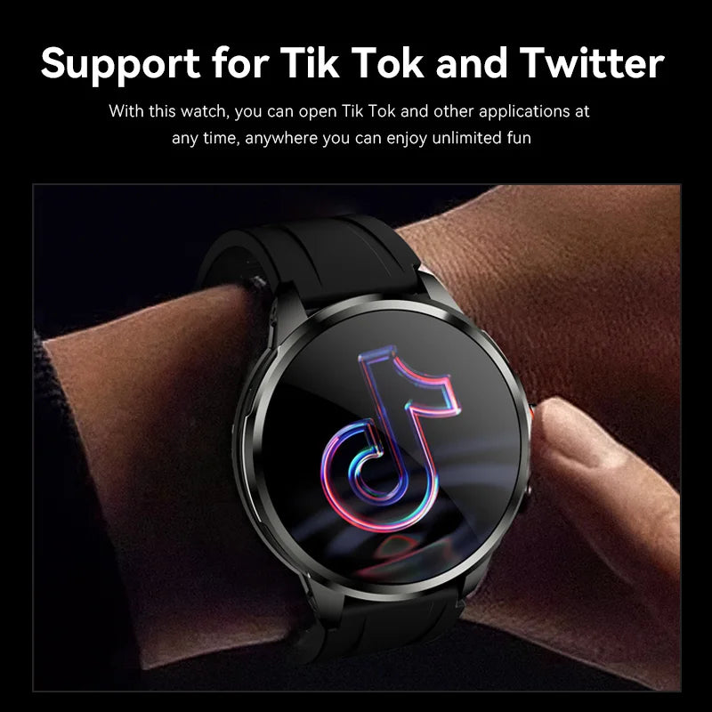 Men’s Smartwatch Hombre AMOLED Android 4G WiFi GPS Tracker NFC Rotating Camera Smart Watch Gifts for Man 2025 New Electronics