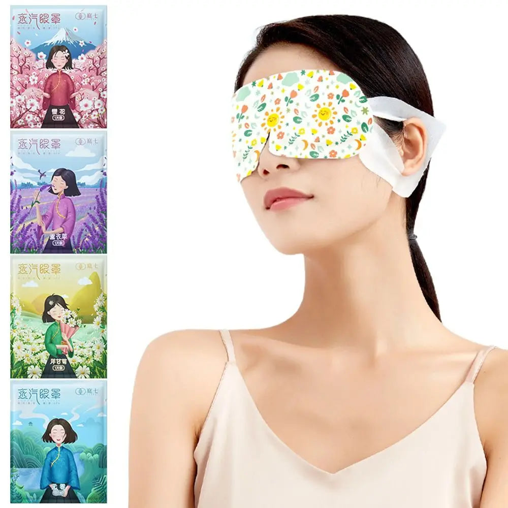 10PCS/Pack Self-Heating Steam Eye Mask Relieve Eye Fatigue Alleviate Dryness Hot Compress Eye Patch No Fragrance Chamomile