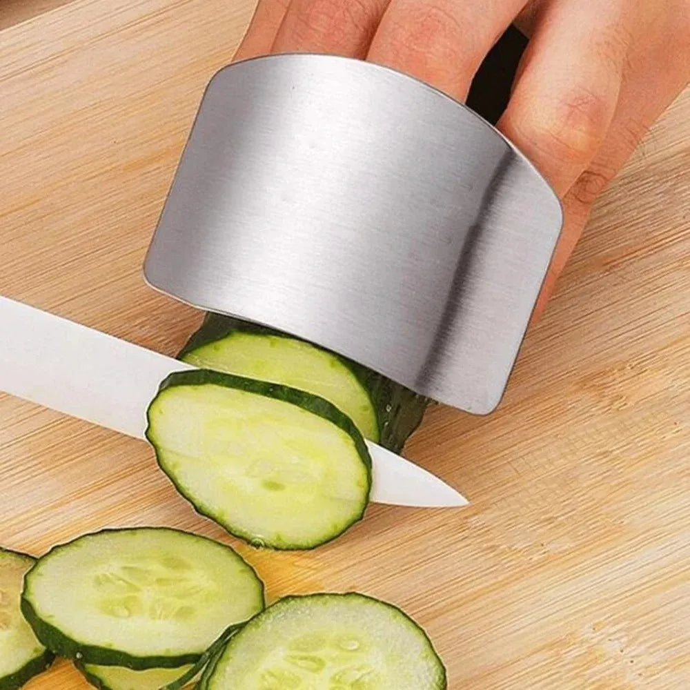 Stainless Steel Finger Protector Durable Safe Guard Cutting Finger Protector Anti-cut Finger Guard Vegetable Cutting