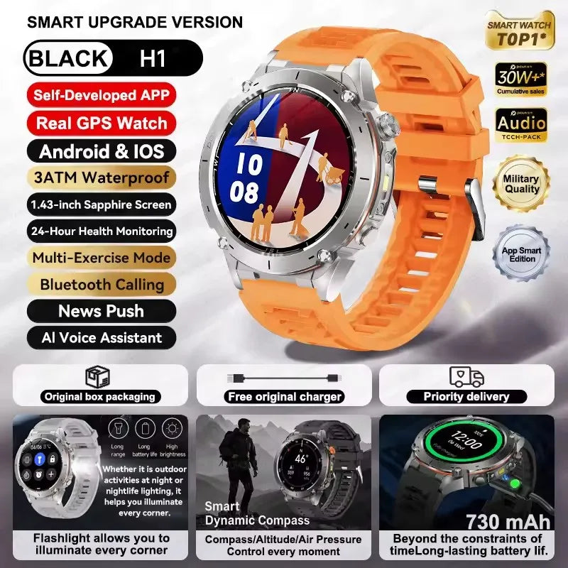 GPS New For HUAWEI Smart Watch DIgital Military Sport Electronic Bluetooth 10 ATM Waterproof Diving Original Bracelet For Xiaomi