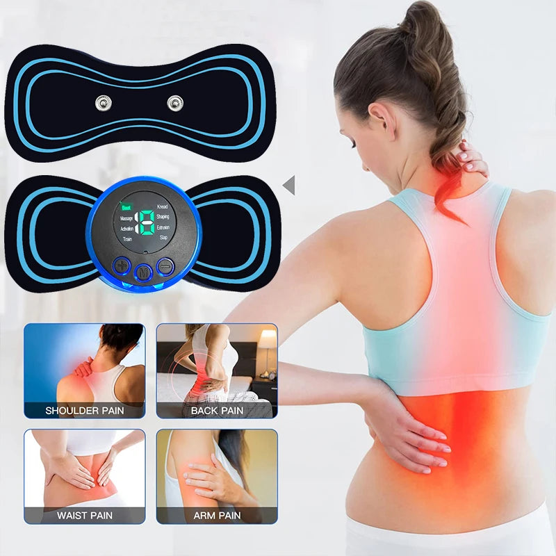 Portable Neck Massage Electric Massager Cervical Neck Back Patch 8 Mode Pulse Muscle Stimulator Portable Relief Pain