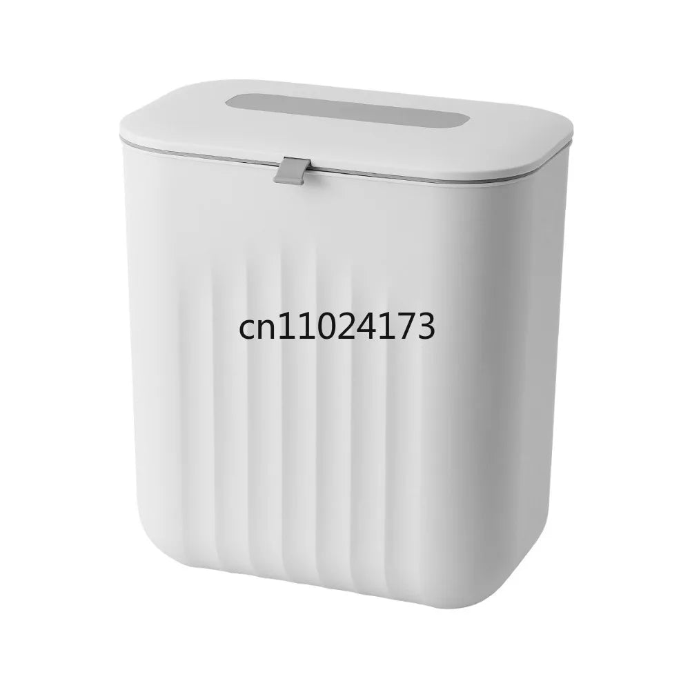 Trash Bin Without Punching Silicone Handle with Lid Two-way Opening Lid Wall-mounted PP Paper Basket Storage Tube Household Item