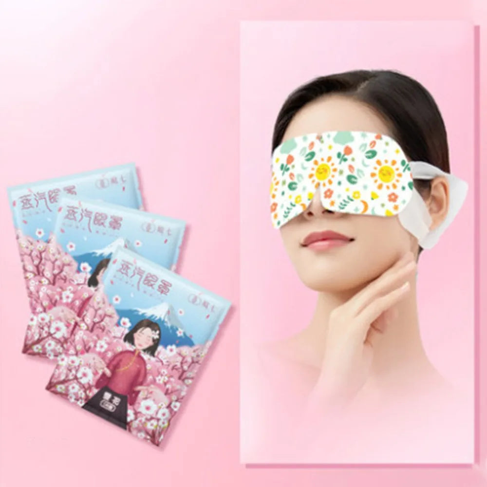 10PCS/Pack Self-Heating Steam Eye Mask Relieve Eye Fatigue Alleviate Dryness Hot Compress Eye Patch No Fragrance Chamomile
