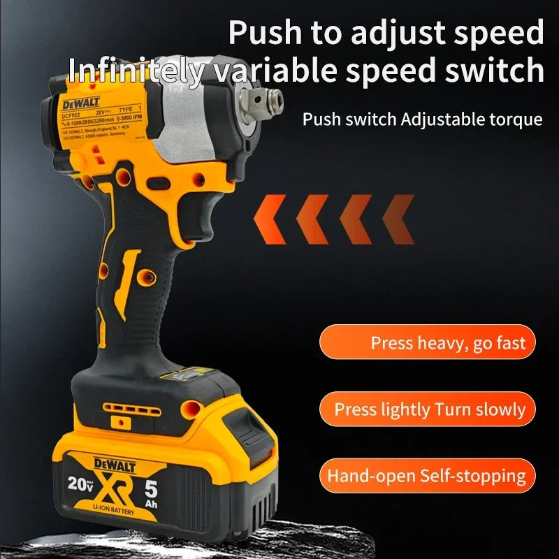 Dewalt DCF922 Brushless Impact Wrench 610N.m Cordless Driver Large Torque Variable Speed Electric Wrench 20V Rechargeable Tools