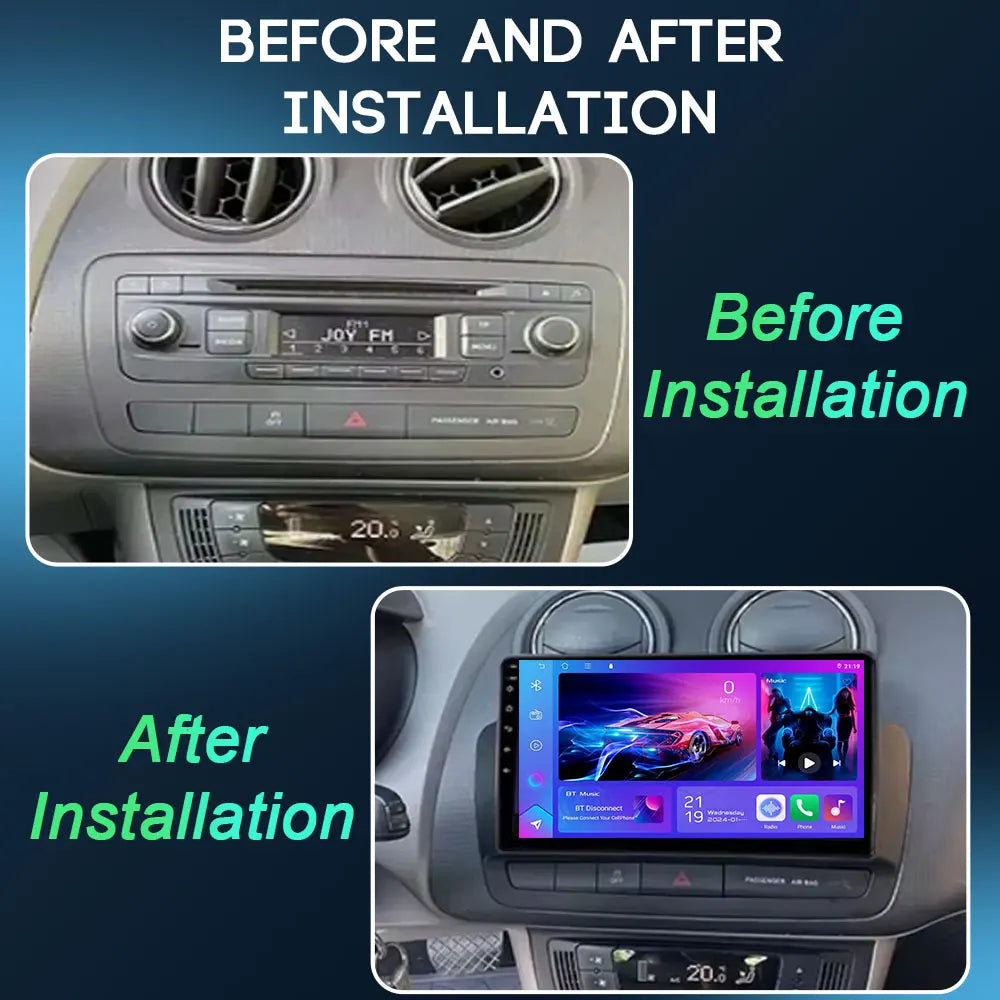 Android Auto Radio Car For Seat Ibiza 2012-2015 GPS Navigation QLED Touch Screen Multimedia Video Player 5G WIFI BT No 2din DVD