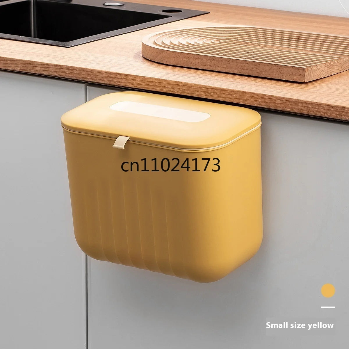 Trash Bin Without Punching Silicone Handle with Lid Two-way Opening Lid Wall-mounted PP Paper Basket Storage Tube Household Item