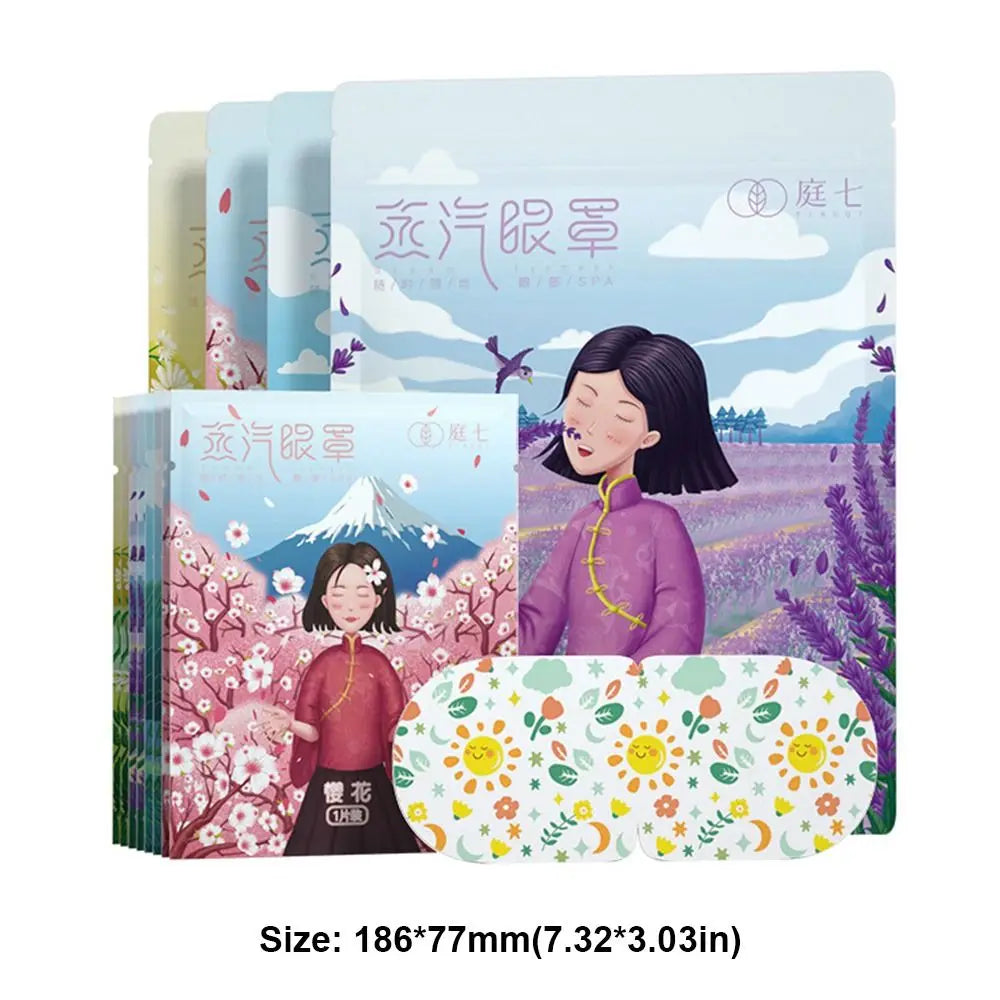 10PCS/Pack Self-Heating Steam Eye Mask Relieve Eye Fatigue Alleviate Dryness Hot Compress Eye Patch No Fragrance Chamomile