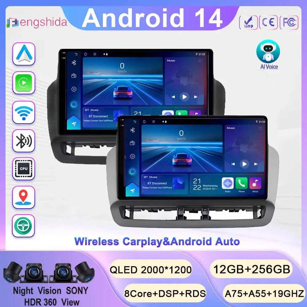 Android Auto Radio Car For Seat Ibiza 2012-2015 GPS Navigation QLED Touch Screen Multimedia Video Player 5G WIFI BT No 2din DVD