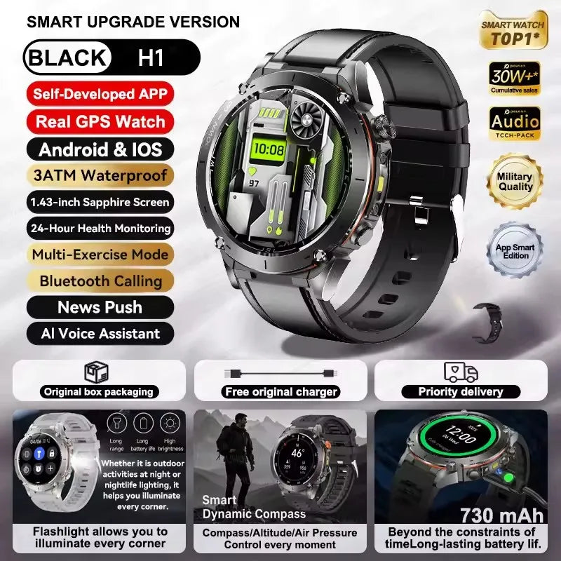 GPS New For HUAWEI Smart Watch DIgital Military Sport Electronic Bluetooth 10 ATM Waterproof Diving Original Bracelet For Xiaomi