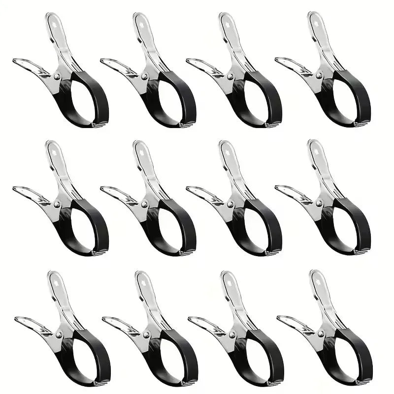 6/12Pcs Pool Cover Clips Stainless Steel Pool Cover Clamps For Above Ground Swimming Pool Wind Guard Clip Black Blue