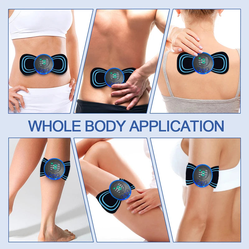 Portable Neck Massage Electric Massager Cervical Neck Back Patch 8 Mode Pulse Muscle Stimulator Portable Relief Pain