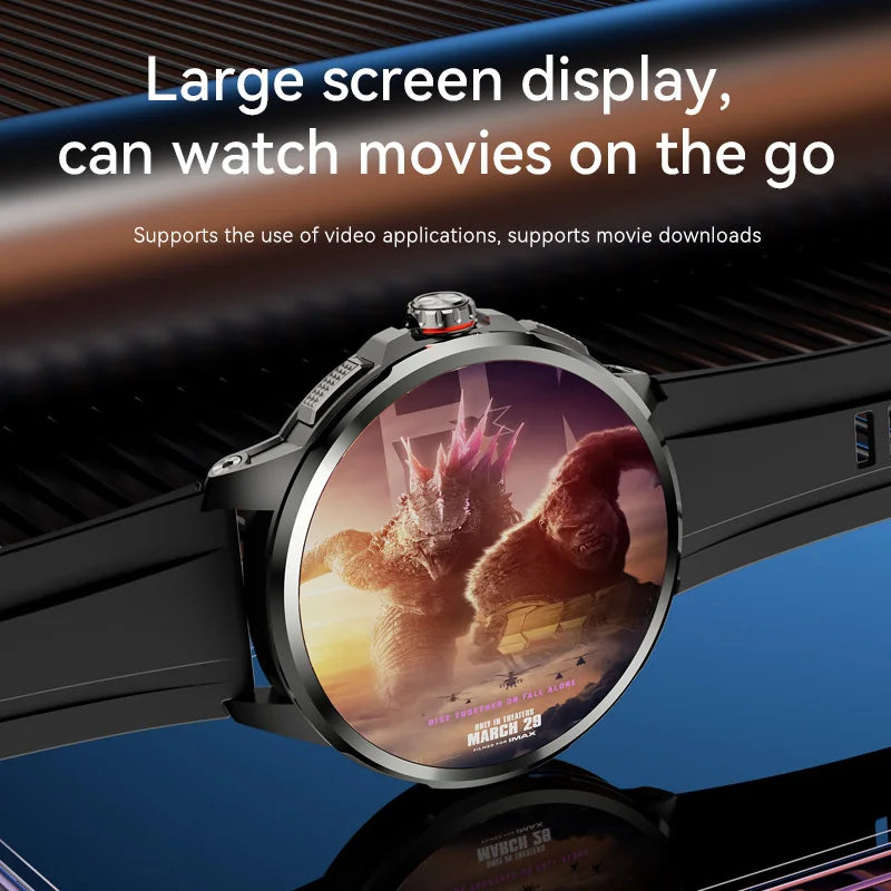 Men’s Smartwatch Hombre AMOLED Android 4G WiFi GPS Tracker NFC Rotating Camera Smart Watch Gifts for Man 2025 New Electronics
