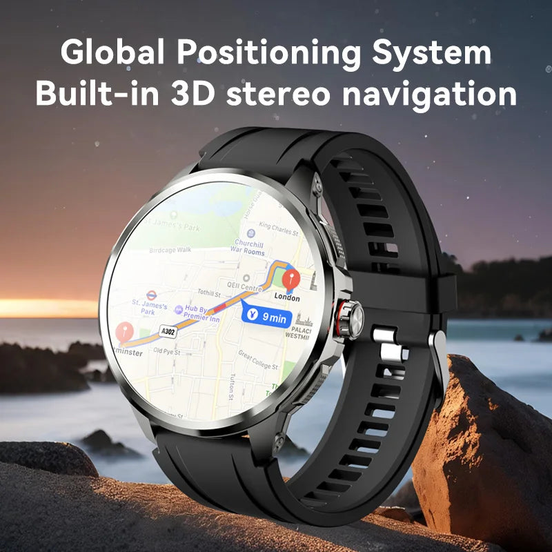 Men’s Smartwatch Hombre AMOLED Android 4G WiFi GPS Tracker NFC Rotating Camera Smart Watch Gifts for Man 2025 New Electronics