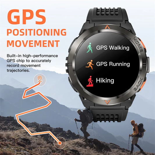 Amoled Smart Watch GS500 BT Call GPS Positioning Compass Led Light 530mAh Large Battery Outdoor Sport Health Tracker Smartwatch