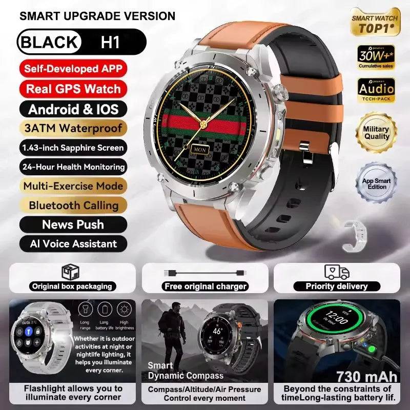 GPS New For HUAWEI Smart Watch DIgital Military Sport Electronic Bluetooth 10 ATM Waterproof Diving Original Bracelet For Xiaomi