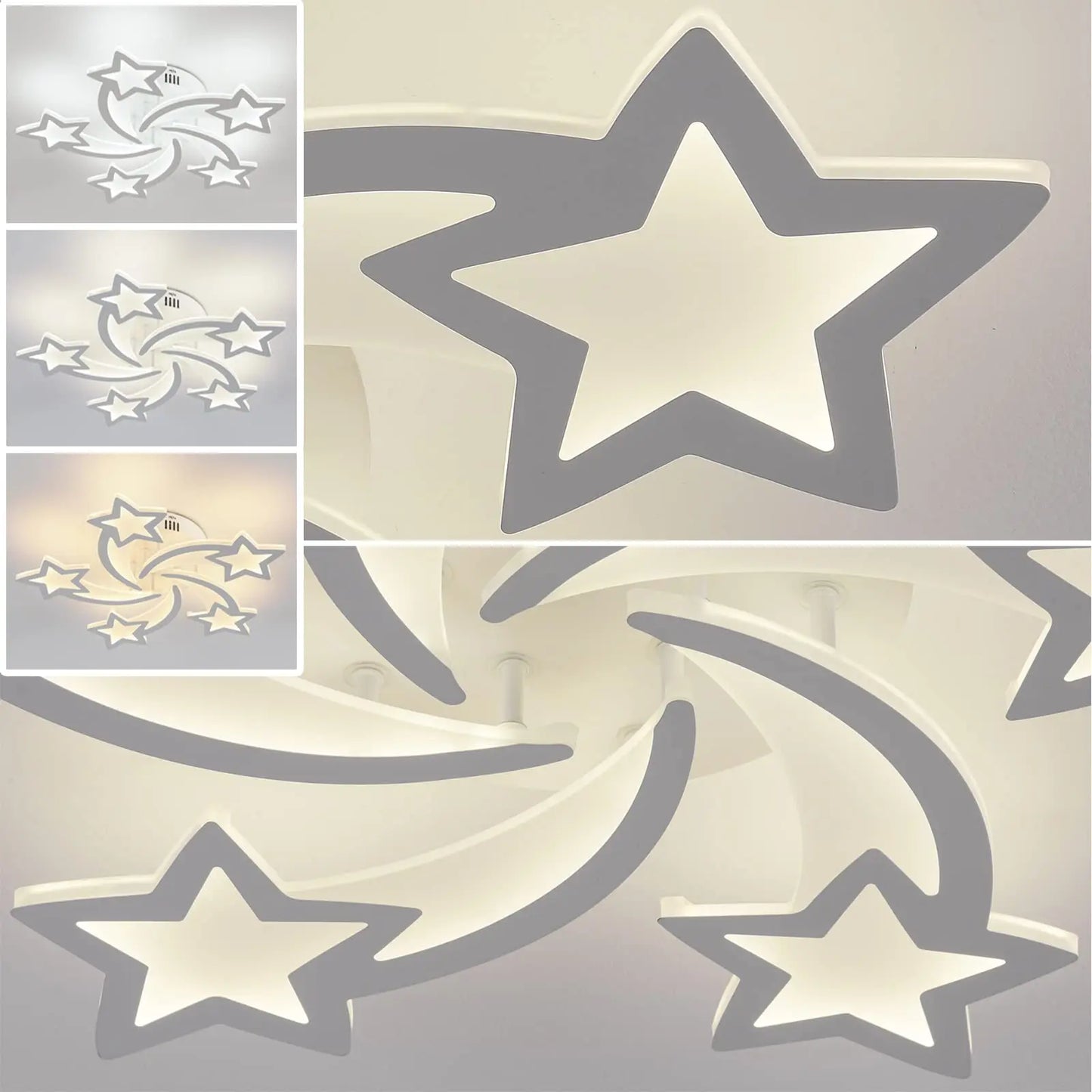 Smart Dimmable LED Ceiling Light APP Control Chandelier for Living Room Star Acrylic Lamp Remote Control Flush Mount for Bedroom
