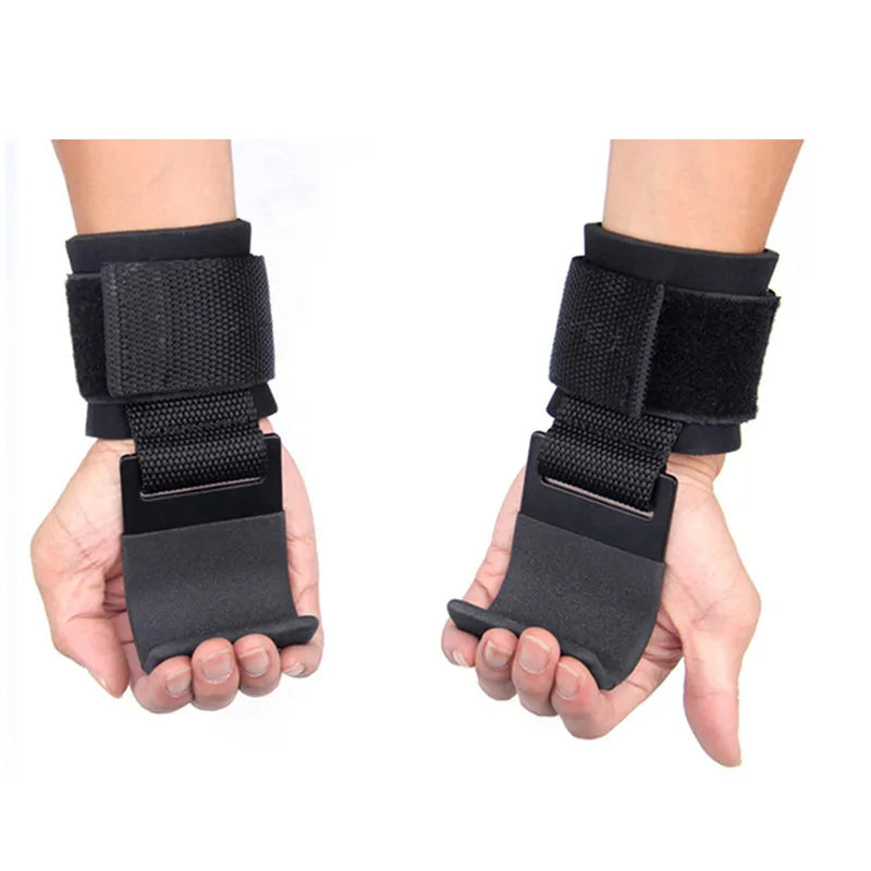 Weight Lifting Hook Grips With Wrist Wraps Hand-Bar Wrist Strap Gym Fitness Hook Weight Strap Pull-Ups Power Lifting Gloves