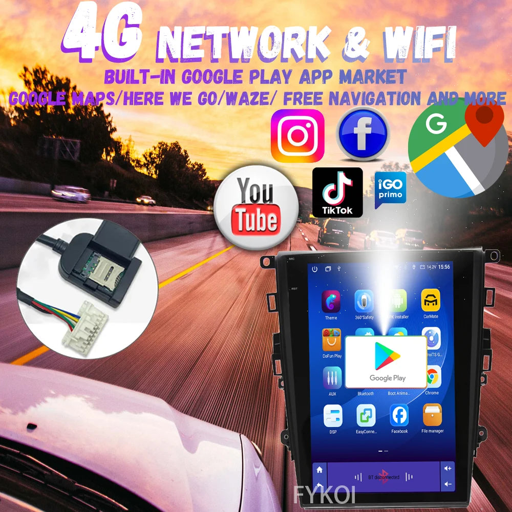 12.1" Android 15 For Ford Mondeo Fusion 2012-2018 Video Player Car Intelligent Systems Carplay Screen GPS Navigation Head Unit