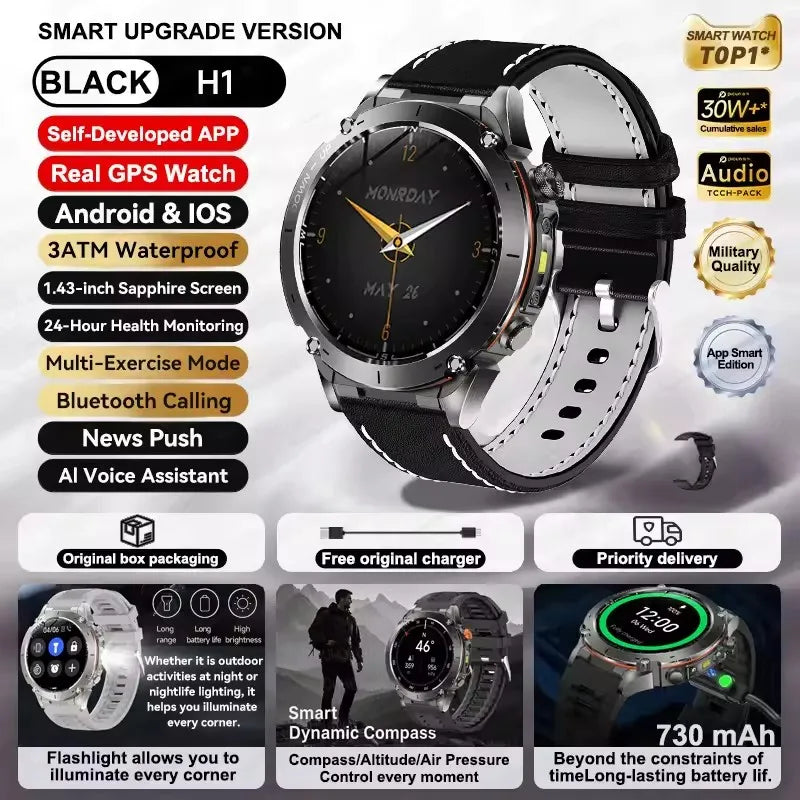 GPS New For HUAWEI Smart Watch DIgital Military Sport Electronic Bluetooth 10 ATM Waterproof Diving Original Bracelet For Xiaomi