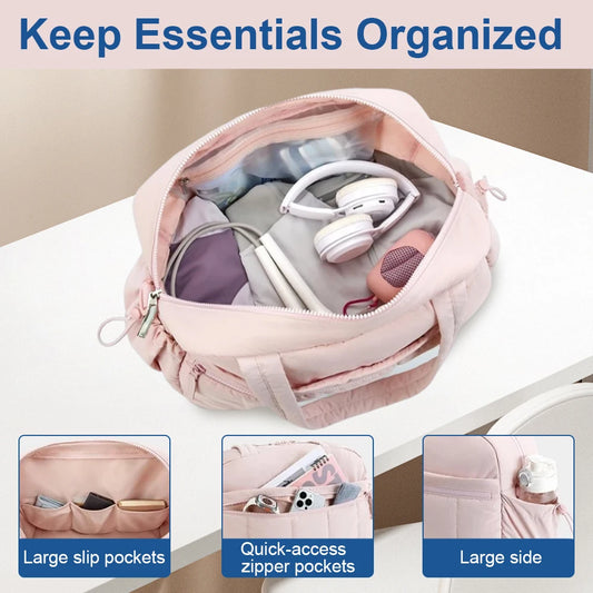 Women Gym Tote Bag Waterproof Carry-On Luggage Bag Large Capacity Airport Cabin Bag Outdoor Travel Hiking Carry Bag