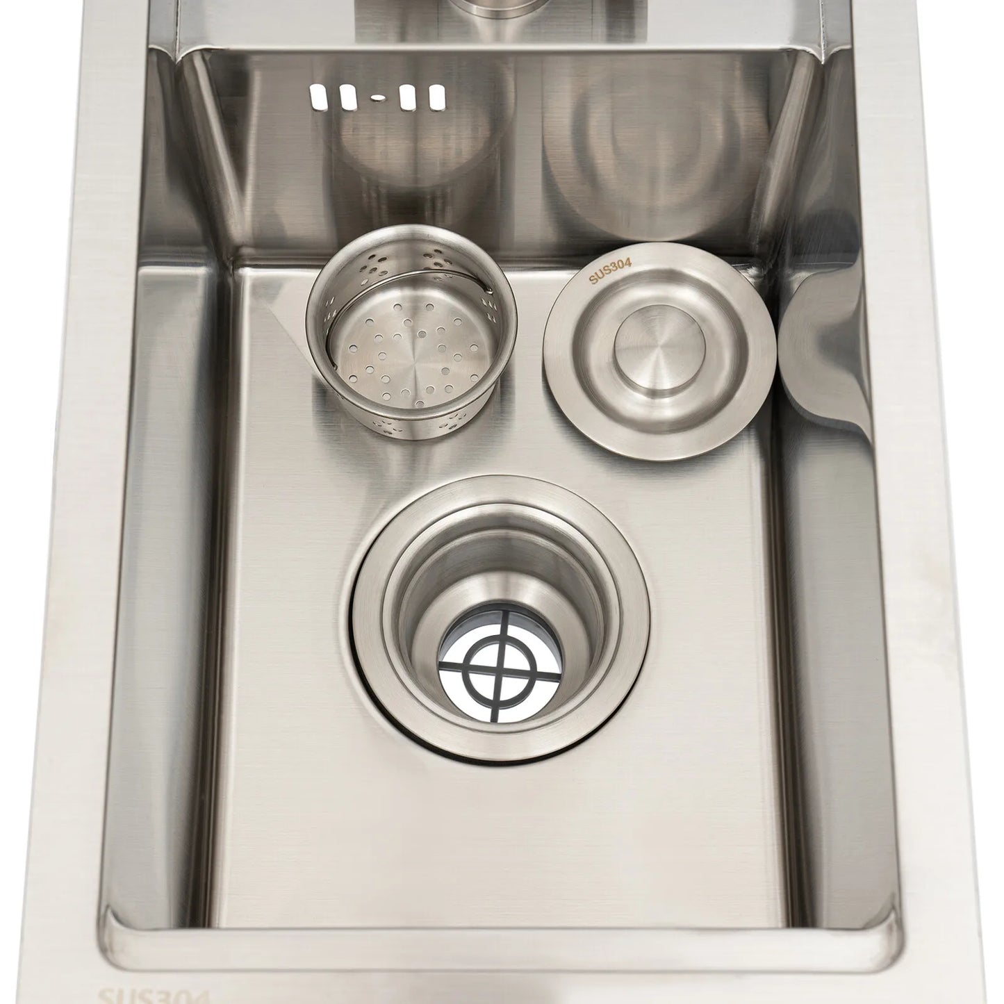 Single Bowl Bar Kitchen Laundry Sink Set Stainless Steel Hidden w/Folding Faucet