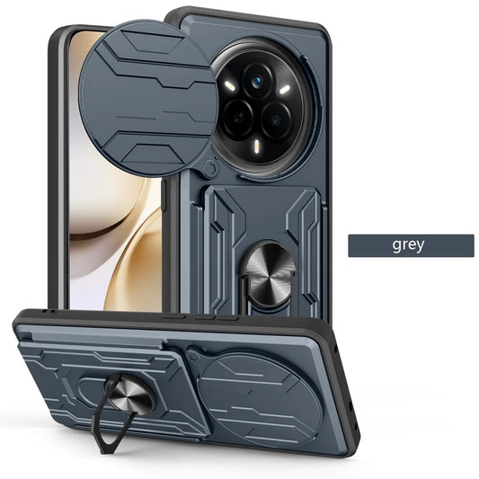 Card Storage Slot Camera Protect case for Realme 14 Pro + realme 13 Pro Armor Hybrid Ring Cover