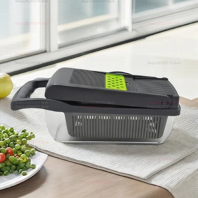 14/16-in-1 Vegetable Chopper Food Slicer Grater Carrot Tomato Cheese Onion Shredder Kitchen Utensil for Meal Prep & Cooking