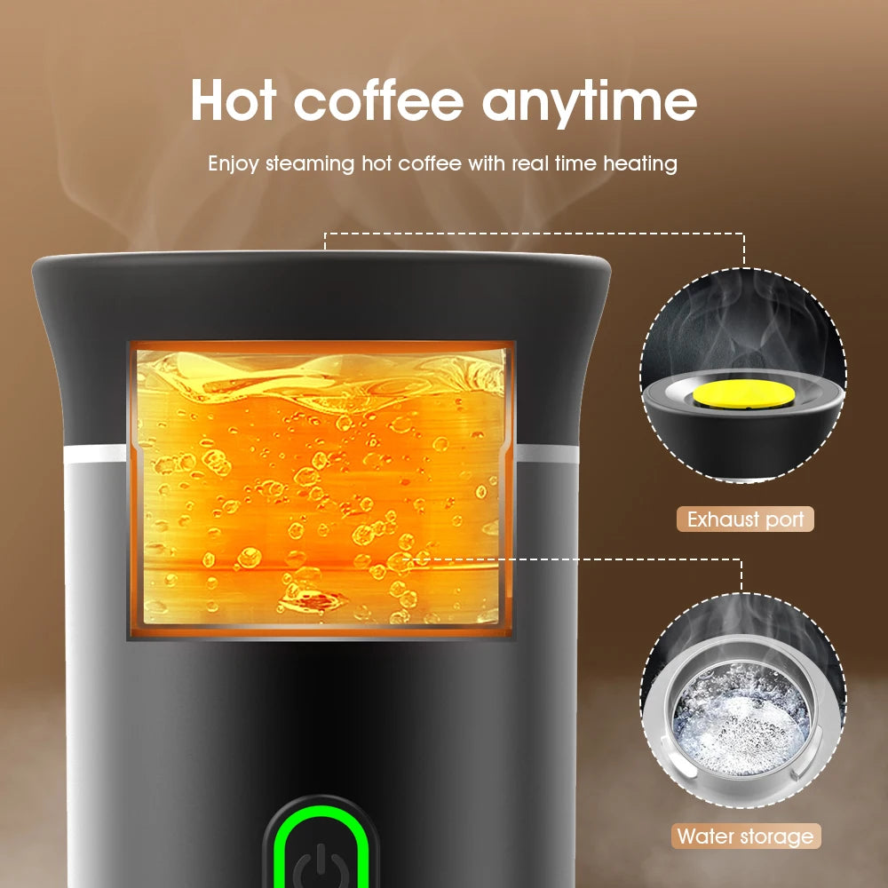 Wireless Portable Fully Automatic Coffee Maker 3 in 1 Electric Coffee Machine for Car & Home Travel Camping Espresso Machine