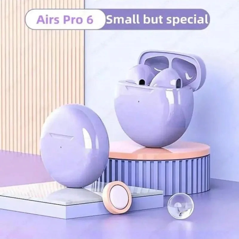 TWS Earphone Bluetooth Headphones with Mic 9D Stereo Pro 6 Earbuds for Xiaomi Samsung Android Wireless Bluetooth Headset