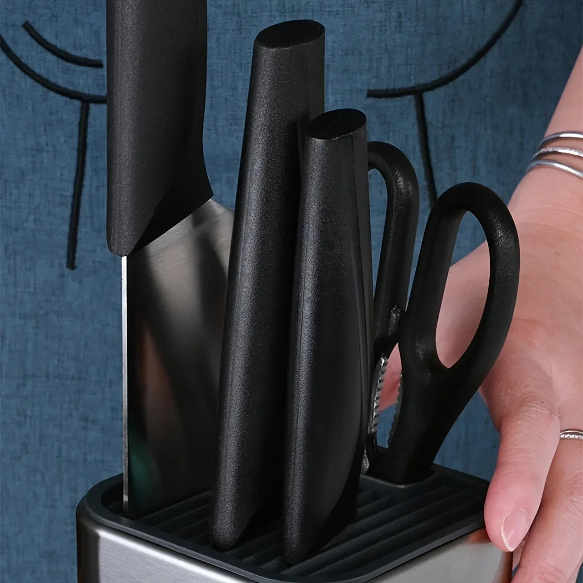 1Pc Single Hole Knife Holder, Kitchen Storage Rack, Vegetable Knife Holder, Household Tool Storage Rack