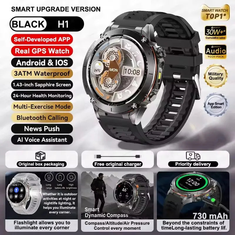GPS New For HUAWEI Smart Watch DIgital Military Sport Electronic Bluetooth 10 ATM Waterproof Diving Original Bracelet For Xiaomi