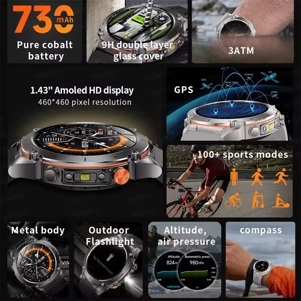 GPS New For HUAWEI Smart Watch DIgital Military Sport Electronic Bluetooth 10 ATM Waterproof Diving Original Bracelet For Xiaomi