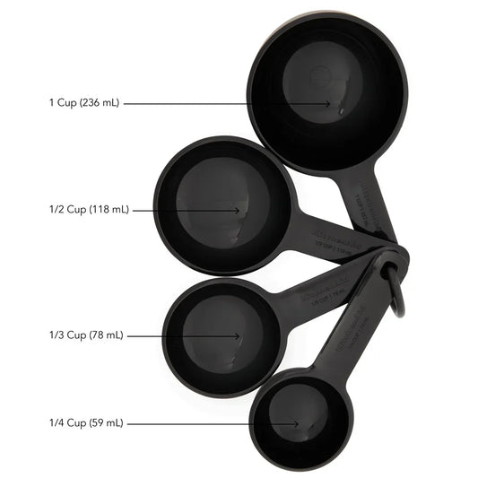 9-Piece Measuring Cup Spoon Set Soft Grip Dishwasher Safe Metric Measurements Baking Cooking Kitchen Universal Tools