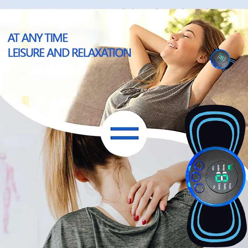 Portable Neck Massage Electric Massager Cervical Neck Back Patch 8 Mode Pulse Muscle Stimulator Portable Relief Pain